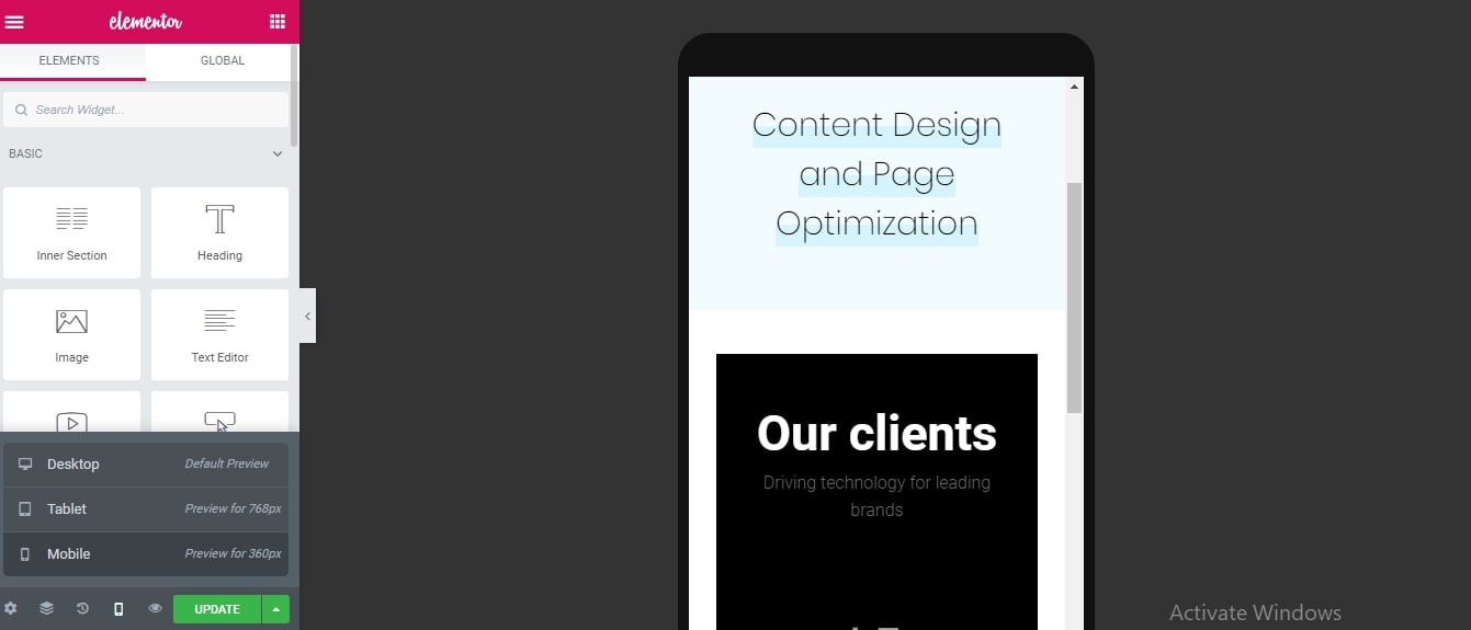 create a mobile friendly website