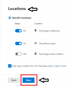 Select mailbox destination and hit the Next button